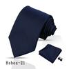 Traje de hombre de nuez de anacardo patrón roto corbata pañuelo de bolsillo puño tres piezas corbata de mano negra 8cm corbata Shengzhou