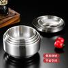 Tigela coreana de aço inoxidável 304 dourada de camada dupla para uso doméstico com tampa, isolamento térmico, anti-escaldante, Coreia do Sul, culinária, churrasco, tigela de arroz