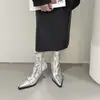 Botines Negros de Tacón Alto Estilo Francés, Versátiles, de Moda y de Alta Gama; Botines Sexy de Punta Estilo Coreano para Mujer