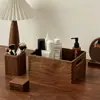 Caja de Almacenamiento de Madera para el Hogar Organizador de Escritorio para Artículos Varios Papelería Caja de Madera Maciza Simple Soporte para Cosméticos Joyas