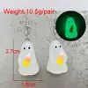 Aretes de Halloween Fantasma Luminoso 3D Calabaza Dulce de Maíz Colgante Collar Joyería de Halloween