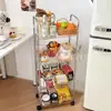 Estante de almacenamiento de carrito pequeño transparente de fábrica personalizado, estante de almacenamiento de plástico móvil, estante de almacenamiento de acrílico para cocina y baño