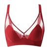 Ropa interior roja Benmingnian para mujer, pecho grande, sujetador sin aros, ajustable, antiflacidez, con soporte superior pequeño