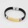 Joyería al por mayor europea y americana Pulseras deportivas de silicona de acero inoxidable Pulseras curvas DIY brillantes Pulseras hip-hop para hombre
