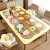 Tapete de Mesa Transparente Dopamina Vidro Macio PVC Impermeável à Prova de Óleo Resistente ao Calor Lavável Toalha de Mesa Desenho Animado Tapete para Mesa de Centro Mesa de Jantar