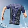 Camiseta Masculina de Manga Curta Tendência Verão Seda Gelo Roupas de Fitness Justa Equipamento Treino Camiseta