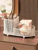 Caixa organizadora de cosméticos, organizador de skincare para mesa, armário para pincéis de maquiagem e máscaras faciais de penteadeira, caixa de perfumes
