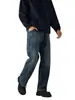 Pantalones Vaqueros para Hombre Fengshe Clanfit2026 Otoño Retro Lavado Desgastado Rectos Sueltos Multibolsillos para Hombre