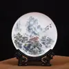 Plato decorativo de cerámica de Jingdezhen, porcelana ósea pintada en oro, plato conmemorativo, plato de exhibición de gran tamaño, regalo hecho a mano, adorno de cerámica