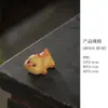 Dragón de barro amarillo de arcilla púrpura, lindo y encantador, un adorno de mascota de té que promueve la riqueza, un juguete de té premium hecho a mano, accesorio de decoración para mesa de té