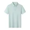 Camisa POLO masculina com gola de lapela, vestuário corporativo de verão, alto padrão para negócios, solta e casual, feita de seda gelada, secagem rápida, manga curta, personalizável