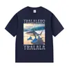 Tralalero Tralala Camisetas Gráficas Engraçadas de Tubarão para Homens Algodão Europeu e Americano