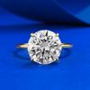Mu Jing Joyería Nuevo Anillo de Cuatro Garras 10mm Redondo Plata S925 Anillo de Diamante para Mujeres Estilo Europeo y Americano Transfronterizo Xiaohongshu