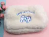 Nueva Bolsa de Maquillaje de Peluche Simple Linda ins Nubes Oso Sonriente Bolsa de Lavado de Manos Bolsa de Almacenamiento de Maquillaje