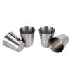 Suministro de fábrica 30 ml transfronterizo acero inoxidable engrosado camping al aire libre portátil PU cuero licor taza cubierta traje