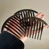 Pente de Cabelo Sete Dentes Estampa de Leopardo para Mulheres, Fixador de Coque Preguiçoso para a Nuca, Novo Estilo 2025 Pente de Inserção Grampo de Cabelo