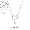 Accesorios de Collar de Lujo Ligero Chapados en Platino de Diseño Original para Mujer, Colgante de Corazón Versátil para el Día a Día, Regalo para Mejor Amiga o Novia