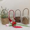 001S Tecelagem de Algas Festival de Ano Novo dos Amantes Cesta de Flores de Mão Arranjo Floral Nórdico Casamento em Estilo Ocidental Cesta de Presente de Mão