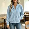Chaqueta retro a rayas transfronteriza europea y americana 2026, cuello de béisbol con cremallera, casual, hombros caídos, corte holgado para mujer