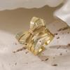 Aogu Moda Personalidade Desenho Artesanato Banhado A Cobre 18K Ouro Arco Anel Feminino Design Sentido Nicho Anel Exagerado