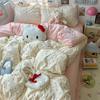 Juego de cama Clase A de Algodón Puro de Cuatro Piezas Juego de Cama de Algodón Puro de Tres Piezas Sábanas Funda de Edredón Funda de Edredón Cama Sábanas Dormitorio de Estudiantes Juego de Tres Piezas 4