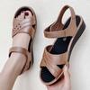 Sandalias para Mujer Tallas Grandes 2022 Verano Nuevas de Goma y Plástico con Velcro Planas para Personas de Mediana Edad y Mayores Suela Suave Sandalias para Suegra Zapatos de Madre