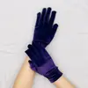 Luvas curtas de veludo dourado elástico outono e inverno à prova de frio luvas quentes acessórios para roupas de baile luvas