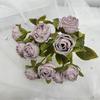 Flor Artificial 10 Flores Rosa Bolha Comércio Exterior Rosa com Borda Queimada Sentido Avançado Rosa Pequena Flor Falsa Presilha Flor Cabeça de Flor com Borda Queimada
