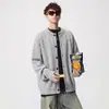 Cárdigan suéter de botones retro color café oscuro, unisex, corte holgado, elegante y casual, tejido para otoño
