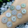 Pingente da Paz de Jade Grau A 13mm Três Cores Pedras Soltas de Jade Ornamento para Pendurar no Carro Pulseira Botão de Jade Acessórios de Joias Atacado