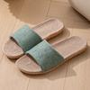 Sandalias y Pantuflas de Lino de Verano para Pareja, Punta Abierta de Una Palabra Japonesa, Interior y Exterior para Hogar, Piso de Madera, EVA para las Cuatro Estaciones