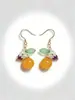 Aretes Redondos Naranja, Estilo Juvenil, Aretes Largos de Caqui, Diseño de Nicho, Fábrica de Origen Transfronteriza, Verano