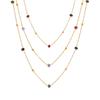 Collar de Acero Inoxidable Francés Romántico Misterioso con Cadena Cruzada Súper Fina de 2 mm y Piedra Natural Cortada, Collar de Perlas Hecho a Mano, Joyería para Mujeres