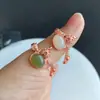 Pingente de Colar de Jade Hetian Natural Jingyao Verde Yang Branco Suet Ouro 14K Embalado Presente para Homens e Mulheres Venda por Atacado