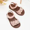 Sandalias de Niña Estilo Princesa Verano, Suela Suave, Cierre de Velcro, Flor de Perla, Punta Abierta, Para Bebé y Niña Pequeña, para Exteriores