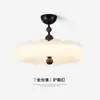 Lustre de Quarto Estilo Medieval, Lâmpada de Quarto Principal Retro Francês com Padrão de Madeira de Nogueira, Lâmpada para Quarto Infantil com Espectro Completo de Proteção para os Olhos