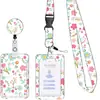 Lanyard térmico de transferencia de calor con hebilla de fácil extracción, diseño floral transfronterizo, para teléfono móvil, tarjetero, regalo para maestro, enfermera
