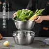 Tazón y Bol para Mezclar de Acero Inoxidable 304 para Cocina Doméstica, Bol Engrosado para Batir Huevos, Cesta para Lavar y Escurrir Verduras, Colador, Bol para Sopa, Bol de Hierro al por Mayor