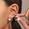 Pendientes de flores de perla fresca estilo Mori Pendientes de flores rosas y amarillas Pendientes pastorales de primavera y verano