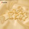 Aretes de aro de estrella de cinco puntas de acero inoxidable para mujer NIS Sencillos europeos y americanos Diseño nicho 18K Joyería de moda aretes al por mayor