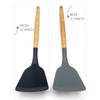 Espátula Gruesa de Silicona para Cocina Casera con Mango de Madera de Haya, Espátula Estilo Chino para Saltear, Utensilio de Cocina Antiadherente