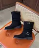 Botas de Moda de Tobillo Medio Plegadas Apiladas Estilo Extranjero Chic de Tendencia Otoño Invierno 2026 Sentido de Diseño de Nicho Retro