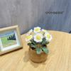 Pacote de material de buquê de lã diy tecido à mão girassol Margarida pote de crochê caseiro acabado decoração flor