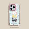 Adequado para Apple 16/15Plus Doméstico Huawei Celular Case 11Pro Cor Prata Desenho Animado Três Gatos Dopamina
