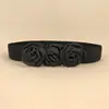 Nuevo Cinturón Ancho de Flor Cincha de Cintura Decoración Versátil Flor Grande Elástico para Mujer Adorno de Cintura Traje de Actuación Flor de Cintura