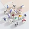 Cuentas Sueltas Cerámicas Cuadradas Azules y Blancas de 8 mm para Accesorios de Collar, Adornos DIY, Cuentas Decorativas de Estilo Chino con Agujero Recto