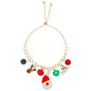 Pulseras navideñas europeas y americanas transfronterizas, con campanas, copos de nieve, Papá Noel, renos y hombres de jengibre, con un diseño de cuentas de cordón corredizo