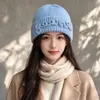 Chapéu de Tricô Dopamina Estilo Coreano Novo Feminino Outono/Inverno Versátil Afina o Rosto Quente Antifrio Grande Circunferência da Cabeça Chapéu de Lã