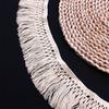 Fleco de Borlas de Algodón Beige de 6 cm de Largo Ropa Almohada Textil para el Hogar Encaje de Gancho de un Lado Decoración de Almohada para Mantel