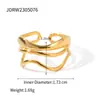 Anillo de Moda Versátil Wanxing Transfronterizo Multicapa Onda de Agua Bloqueo de Color Dorado y Plateado Acero de Titanio Oro de 18K con Patrón Geométrico